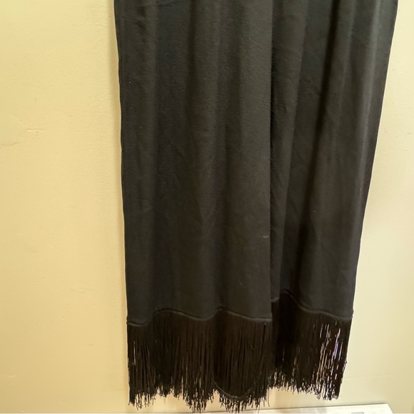 Zara Black Wide Leg Fringe Jumpsuit Size Medium Southwestern Whimsy Goth - Picture 13 of 15